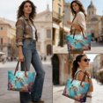 thumbnail image 4 of ZUXONGSY Sea Turtle Hibiscus Print Tote Handbag for Women Waterproof Handle Handbag Portable Work Bag with Inner Pocket for Daily Use Business, 4 of 6