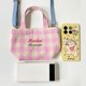 thumbnail image 5 of Bolso Superior Cubo Cuerpo Cruzado Retro Letra A Cuadros Hombro para Mujer Femenino, 5 of 9