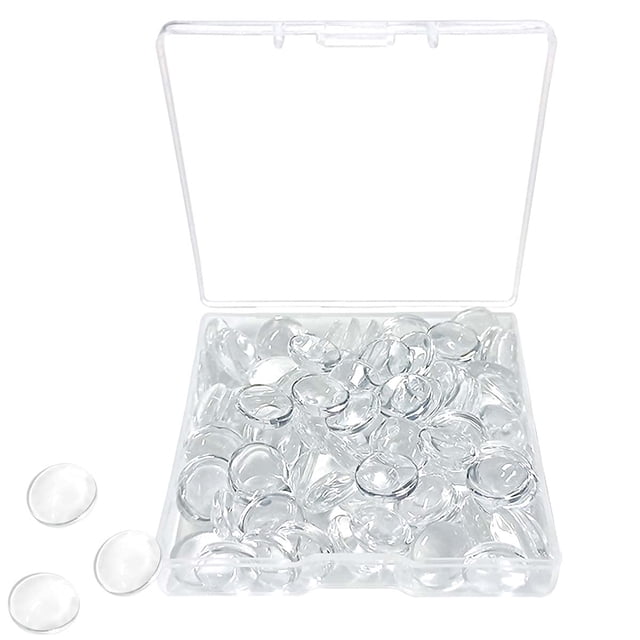 Cabujones de Vidrio TTSAM Redondos Transparentes 12mm Set de 90 Piezas