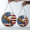 thumbnail image 4 of American Flag Eagle Stained Glass Window Panel, Patriotic Hanging Sun Catcher, 4th of July Decor, USA Veteran Gift, Handmade Glass Art 4320361401, 4 of 4