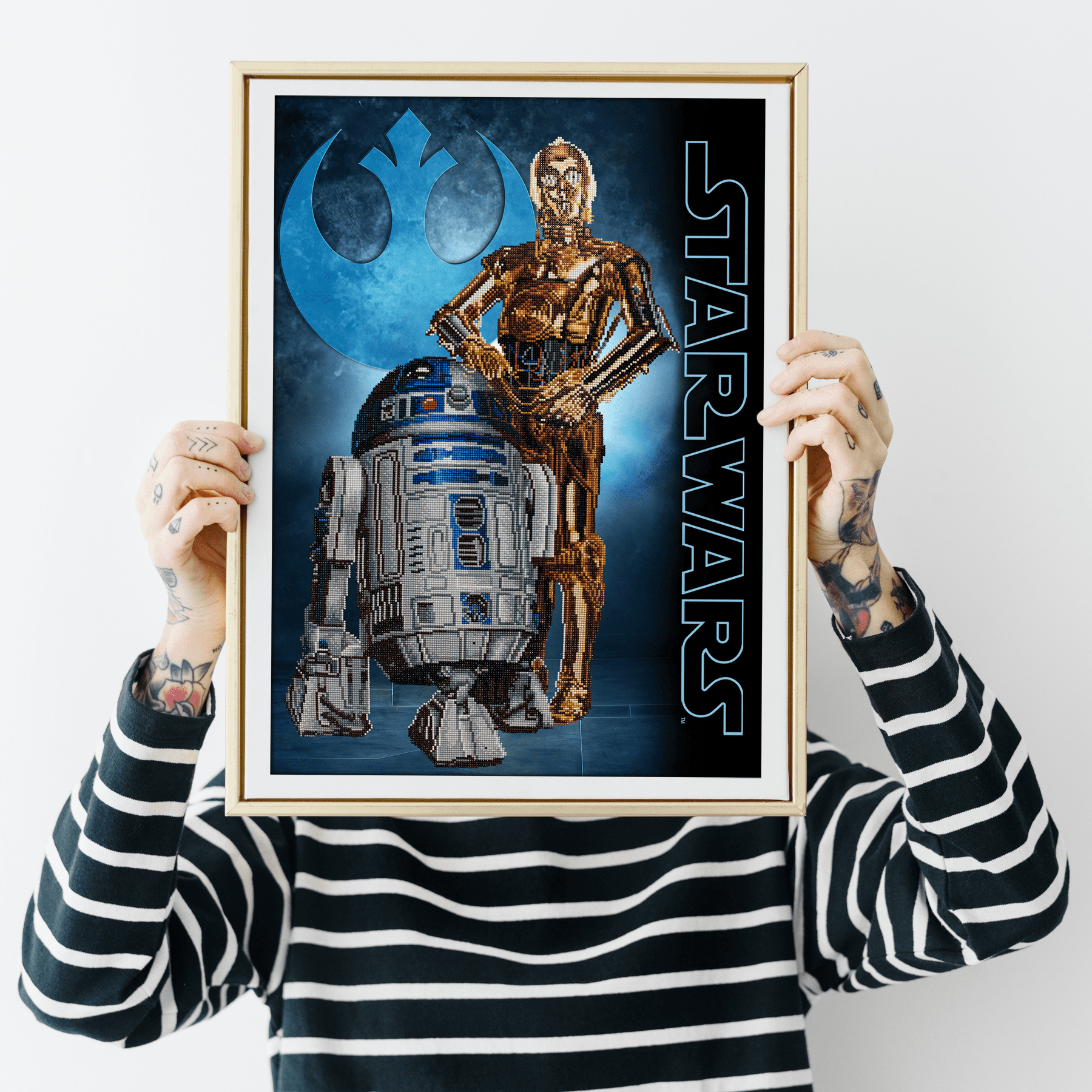 Open Box Diamond Dotz Star Wars Droids Diamond Painting Kits for Adults - Diamond Art Kits a Relaxing Creative Craft Kit with Dotz Gems 20x16