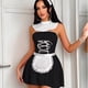 thumbnail image 1 of Disfraz de mucama para mujer, ropa de cosplay, vestido de manga corta, ropa de cosplay, vestido de poliéster para mujer, 1 of 4