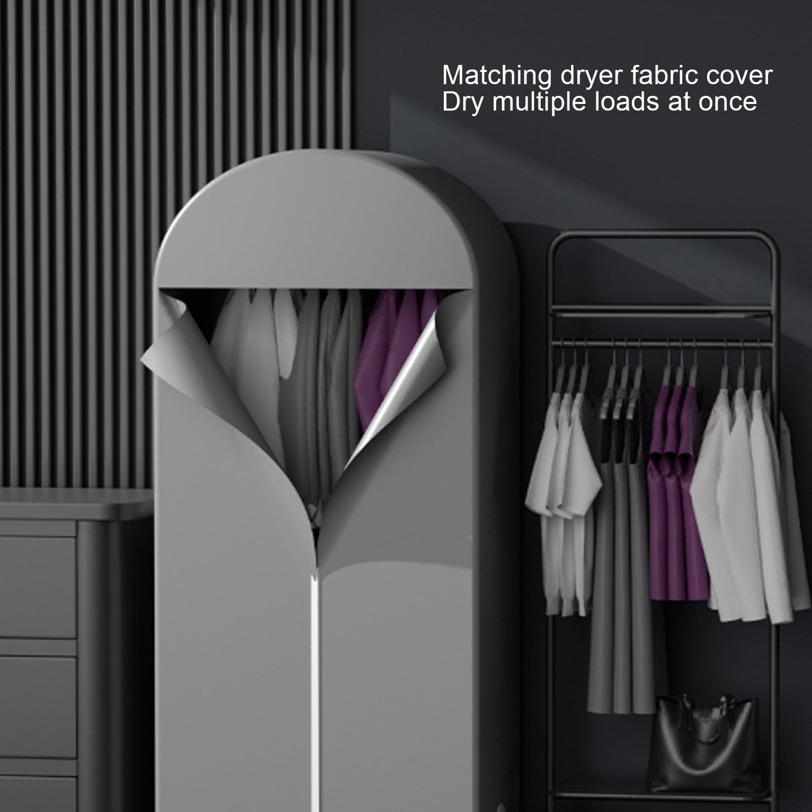 YAHHU Portable Clothes Dryer 11.4 inches / 29 cm Travel Miniature Dryer Multifunctional Foldable Drying Machine for Travel Apartments US Plug 110V White