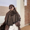 thumbnail image 1 of Nvzi Bufanda larga tipo manta, gruesa, de gran tamaño, para invierno y otoño, cálida, bufandas grandes a cuadros, chal, regalos para damas, O, 1 of 2