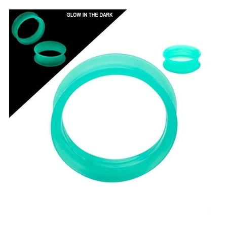 Horn Flesh Tunnel - Flesh Tunnels Ear gauges Plugs Glow in the dark Silicone Double Flared