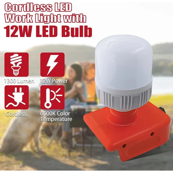 12W 1300LM Handheld LED Flashlight Work Light for Milwaukee Camping Lamp Lantern