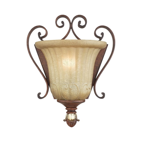 Livex Lighting Villa Verona Wall Sconce in Verona Bronze with Aged Gold Leaf