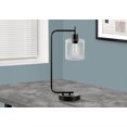 thumbnail image 1 of Monarch Specialties Lighting, 20"h, Table Lamp, Usb Port Included, Black Metal, Glass Shade, Modern, 1 of 5
