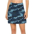 thumbnail image 3 of Lcziwo Skirts for Women Mid Waist Tummy Control Skorts Athletic Workout Yoga Running Skirts Lightweight Camouflage Print Fashion Skorts Summer 2025 Blue,XXL, 3 of 7