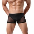 thumbnail image 2 of khonts,Men's Sexy Boxer Briefs See Through Underwear Sheer Mesh Low Rise Underpants Black XXL, 2 of 7
