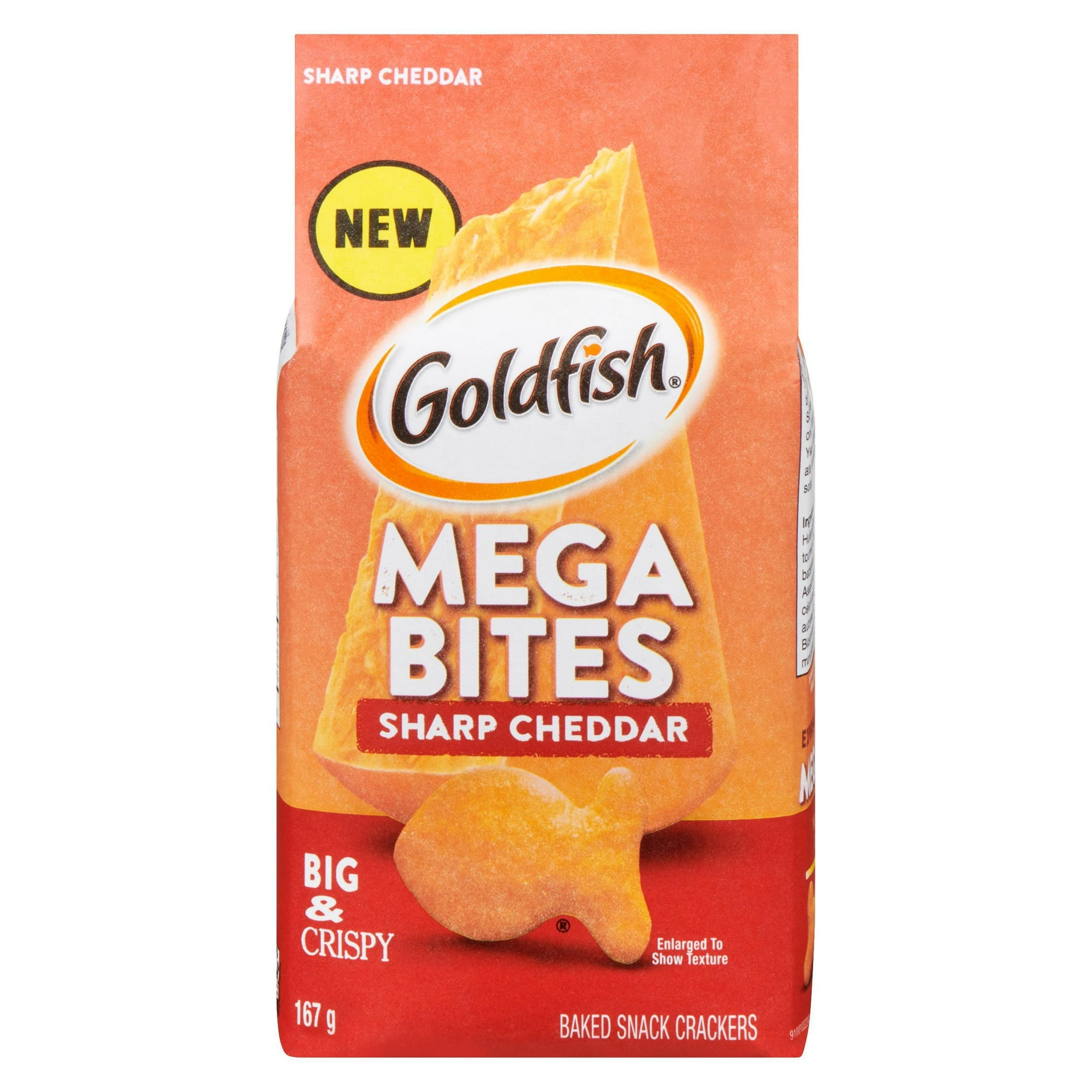 Craquelins Goldfish(MD) Mega Bouchées Cheddar Fort, Sachet de 167 g