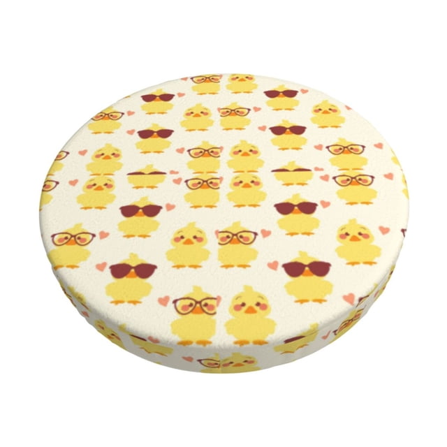 Balery Cute Yellow Duck Fundas de asiento para taburete de bar redondo de tela de terciopelo ajustables que protegen de arañazos y manchas para sillas de 14 a 17 pulgadas.-12 inch