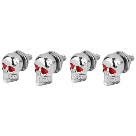 

Wmool 4/8X Motorcycle Tag Fastener Skull License Plate Frame Eye Bolts Screws F1