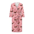 thumbnail image 3 of Yuyamidu Cute Dachshund Womens Robes Dog Paw Ladies Loungewear Lightweight Robe for Women Dog Bathrobe Soft Sleepwear Size 2XL, Pink Night Gown for Sleep Spa, 3 of 7