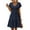 Navy Blue, variant on Zeagoo Short Sleeve Tiered Swing Dress with Pockets Summer Casual Ruffled Dress Cap Sleeve Dresses Flowy Beach Dress