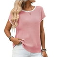 thumbnail image 2 of Wowcloth Woman's Fashion Casual Pullover T-shirt, Solid Color with Round Neck for Daily Wear, 2 of 7