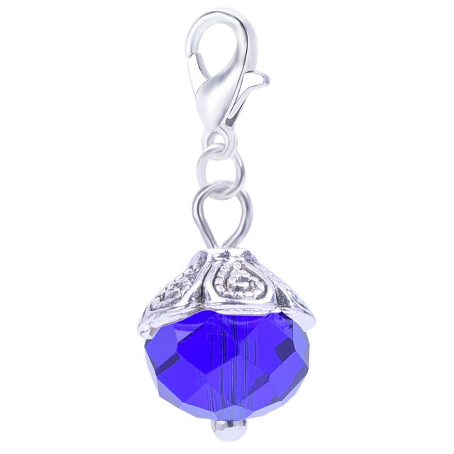 20pcs Assorted Color Crystal Dangle Charms Pendant with Lobster Clasp Jewelry Making Accessory Fit Floating Locket Charms Necklaces Navy