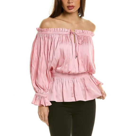 Elie Tahari womens The Reilley Blouse, XS, Pink
