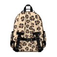 thumbnail image 3 of Brown and Beige Leopard Print Cute School Backpack Bag for School with Padded Back and Adjustable Shoulder Straps 15.25"x11.5"x5.25", 3 of 5