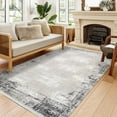 thumbnail image 3 of Grey Abstract Area Rugs for Living Room Washable Rugs Boho Moroccan Area Rug Soft Neutral Geometric Bohemian Carpet Distressed Indoor Rug for Bedroom Dining Room Office Foldable Nonslip Rug, 3 of 9