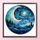 thumbnail image 3 of Hilo de bordar de algodón completo, 11CT, estampado de bosque claro de luna, punto de cruz, 50x50cm, 3 of 9