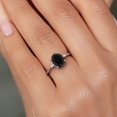thumbnail image 4 of Gem Stone King 925 Sterling Silver Black Onyx and White Diamond Engagement Ring for Women (2.22 Cttw, Gemstone Birthstone, Available in Size 5, 6, 7, 8, 9), 4 of 6