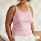 thumbnail image 2 of TaTaai Women's plus size tank top with built-in bra, ribbed texture, solid color, casual comfortable, sleeveless pullover, perfect for loungewear, daily wear & layering Gift, 2 of 9