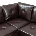 thumbnail image 6 of Star Home Living Corp Chris Faux Leather Left Facing Sectional Brown, 6 of 9