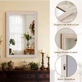 thumbnail image 4 of Easy4Home 40"x30" Rectangular Bathroom Mirror with Wooden Frame Decorative Wall Mounted Mirror, White, 4 of 6