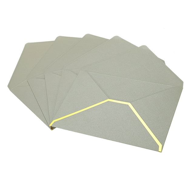 Unique Bargains Luxury V Flap Invitation Envelopes, Silver, 20 Pack