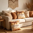 thumbnail image 6 of InsCrazy Fall Autumn Pillow Cover Thankful Grateful Blessed Pumpkins Square Pillowcases, 18x18in Thanksgiving Harvest Cuchion Covers for Sofa Couch Patio Decor, 6 of 7