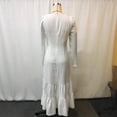 thumbnail image 3 of MORTTIC Women's Western Vintage Button-Down Maxi Dress - Long Sleeve Ruffle Front Slit Hem Casual Dress White，S, 3 of 6