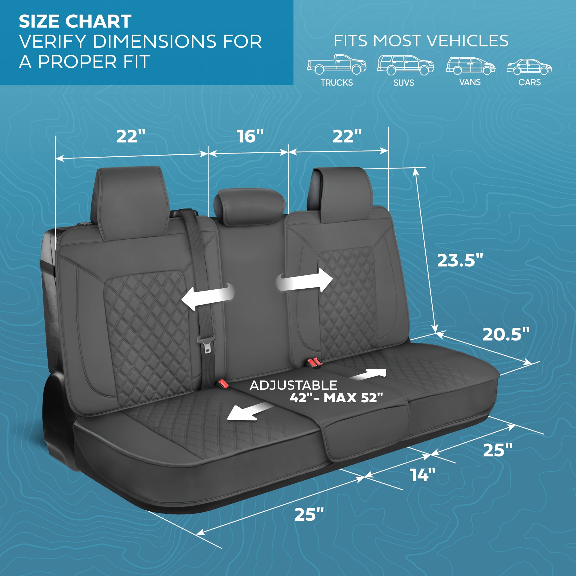 MotorBox Prestige Edition Napa Leather Seat Covers Full Set - Gray Car Seat Covers Front Seats and Back Car Seat Protector, Waterproof and Universal Fit for Most Small to Medium Autos, Trucks & SUVs