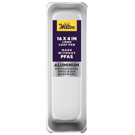 Wilton Aluminum Long Loaf Bread Pan, 16x4x4 for Banana Bread or Homemade Bread Loaves