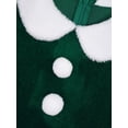 thumbnail image 5 of iiniim Kids Girls Velvet Long Sleeves Mrs Santa Claus Coat Jacket Christmas Elf Outerwear 4-14 Green 4, 5 of 7