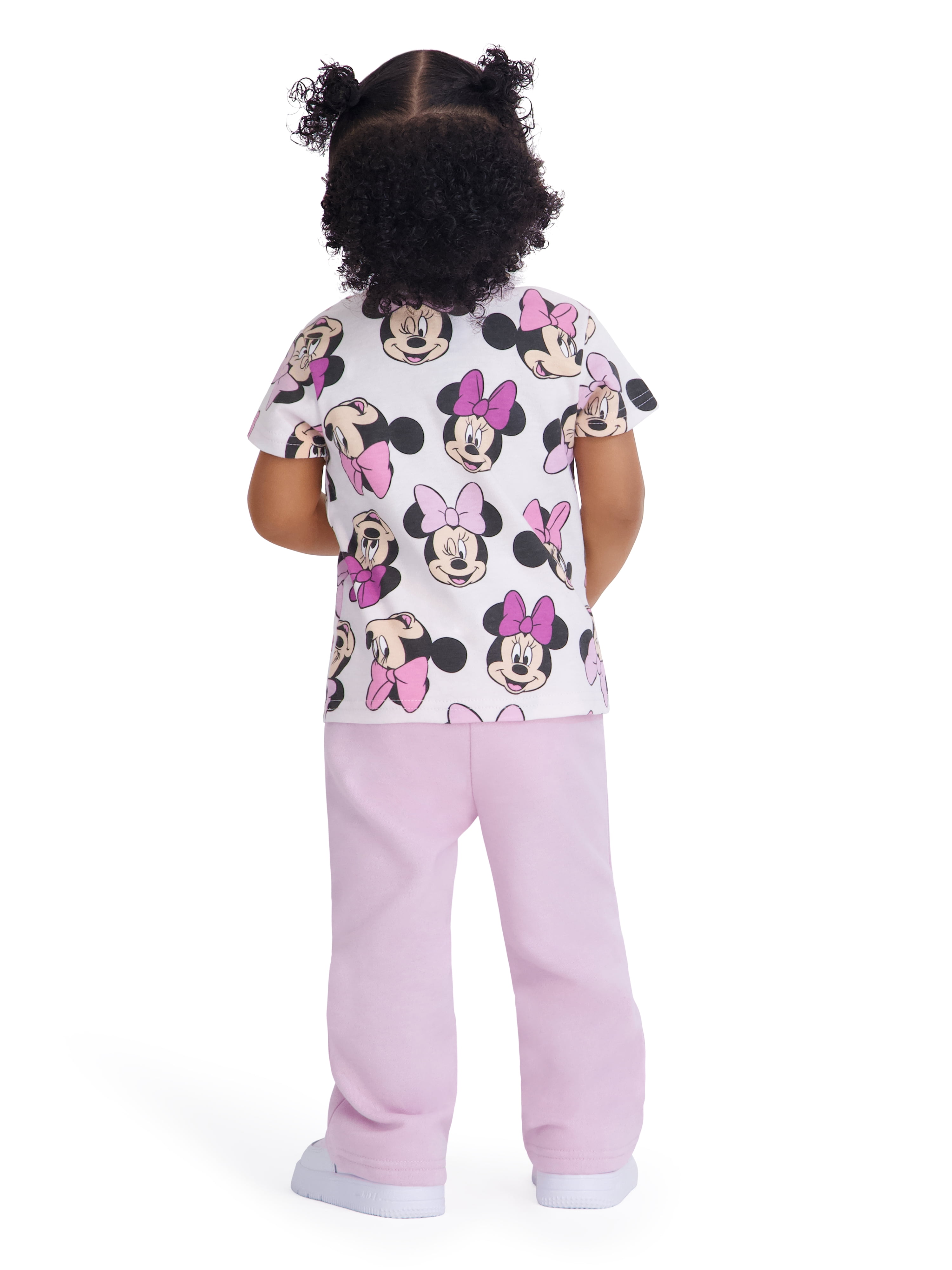 Minnie Mouse Baby Girl 3 Piece Fleece Jogger Set, Sizes 0-24 Months
