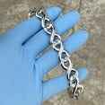 thumbnail image 4 of Mens Infinity Link Hip Hop Bracelet Iced Blinged Out Silver Tone 15MM Thick 8.5" Inch, 4 of 14