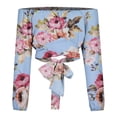 thumbnail image 4 of Blusas cortas de manga larga sin tirantes con hombros descubiertos y manga farol fruncida para mujer Pompotops  gfhjh7985, 4 of 9