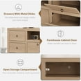 thumbnail image 6 of Farmhouse TV Stand – 70" Rustic Entertainment Center for TVs up to 80", 6 Drawers, Open Soundbar Shelf, Large Brown Wood Console – Color: 1.78 meters natural wood color, 6 of 7
