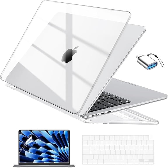 for MacBook Air 13 inch Case M5/M4/M3/M2 2026-2022, Crystal Clear