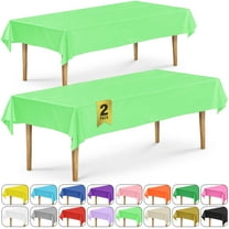 DecorRack 2 Rectangular Tablecloths -BPA- Free Plastic, 54 x 108 inch, Light Green (2 Pack)