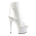 thumbnail image 3 of **8" Heel, 4" PF Open Toe/Heel Ankle Boot, Side Zip - Wht Faux Leather/Wht, 10, 3 of 5