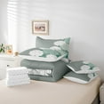 thumbnail image 5 of Aztec Dahlia Twin Comforter Set 7 Piece,Lotus Flower Bed in a Bag,White Silver Cyan Floral Bedding Comforter Sets with 1 Comforter,2 Shams,2 Pillowcases,1 Flat Sheet,1 Fitted Sheet, 5 of 5