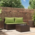 thumbnail image 1 of vidaXL 3 Piece Garden Lounge Set with Cushions Brown Poly Rattan, 1 of 5