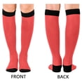 thumbnail image 2 of Haosy Compression Socks for Men Women Knee High Running Socks for Nurse Hiking Recovery Travel Athletic 2 Pairs Light Red, 2 of 9