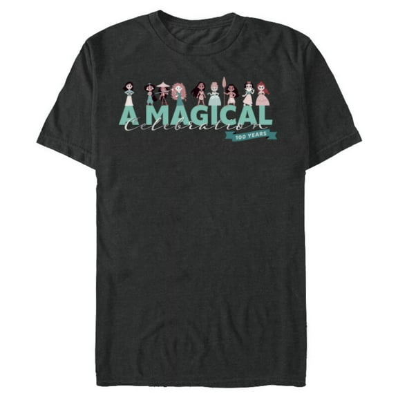 Disney 100 Anniversary Princess A Magical Celebration D100 - Short Sleeve Blended T-Shirt for Adults - Customized-Dark Heather