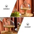 thumbnail image 5 of 1 Set Cake Plate with Dome Footed Pastry Wood Service Stand Glass Food Plate Lid Plate Server Baking, 5 of 5