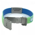 thumbnail image 4 of EpicBand Duo Medical Alert ID Bracelet for Kids, Teens , Adults. Reversible, Custom Engraved. Free Shipping - Green / Blue, 4 of 7