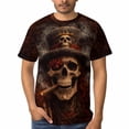 thumbnail image 4 of LAOLIUSN Men's 3D Skull Graphic T Shirt, All Over Print Short Sleeve Crewneck Tee, 88% Polyester 12% Spandex, Casual Novelty Streetwear Tops, S-4XL, 4 of 7