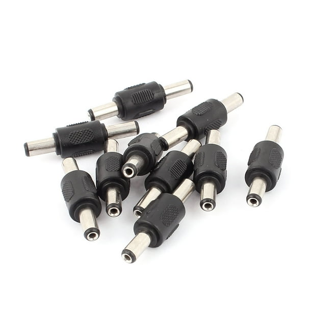 10Pcs Adaptador Conector de Jack de Poder DC Macho a Macho 2.1 x 5.5mm para Cámara CCTV